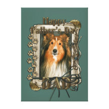 Fathers Day - Stone Paws - Sheltie Canvas Print