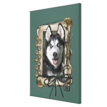 Fathers Day - Stone Paws - Siberian Husky Canvas Print
