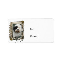 Fathers Day - Stone Paws - Tibetan Terrier Personalized Address Labels