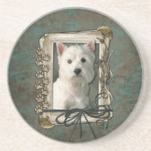 Fathers Day - Stone Paws - West Highland Terrier Drink Coasters