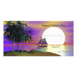 Father's Day Sunset Sail Photo Greeting Card