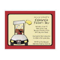 Father's Day Tee Off Invitation Postcards