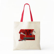 Father's Day Tool Box Initial M Canvas Bags