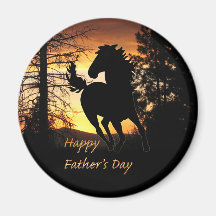 Father's Day Wild Horse Sunset Magnet