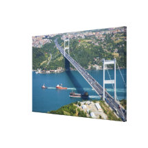 Fatih Sultan Mehmet Bridge over the Bosphorus, Stretched Canvas Print