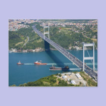 Fatih Sultan Mehmet Bridge over the Bosphorus, postcards