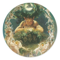 Faun and Fairies round sticker