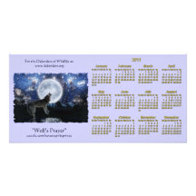 Faune de loup d'hurlement 2011 calendriers de poch carte avec photo