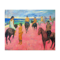 Fauvist painting Gauguin horse art riders on beach