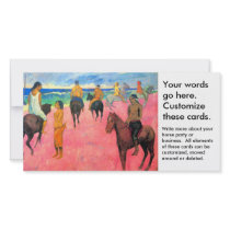 Fauvist painting Gauguin horse art riders on beach