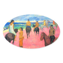 Fauvist painting Gauguin horse art riders on beach