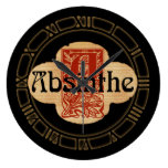 Faux Absinthe Seal Round Clocks