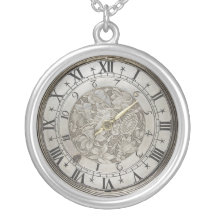 Faux Antique Watch Face Pendant