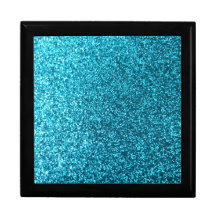 Faux Blue Glitter Trinket Boxes
