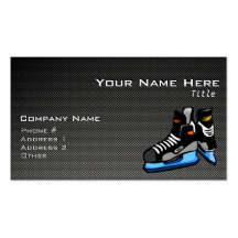 Faux Carbon Fibre Hockey Skates Business Cards