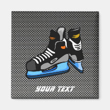 Faux Carbon Fibre Hockey Skates Refrigerator Magnet