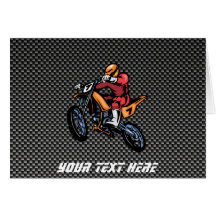 Faux Carbon Fibre Motocross Cards