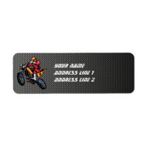 Faux Carbon Fibre Motocross Labels