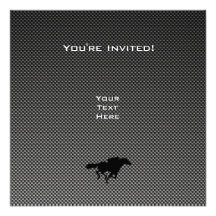 Faux Carbon Fibre; Running Personalized Invitation