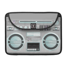 faux chrome ghetto blaster retro boombox sleeve for MacBooks