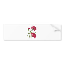 Faux Embroidered Red Carnations