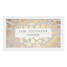 Faux Gold Leaf Cosmetologist Business Card
