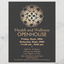 Faux Gold Leaf Lotus Health and Wellness Flyer