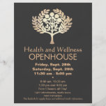 Faux Gold Prosperity Tree Health and Wellness Flyer Design