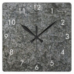 Faux Grey Stone Square Clock