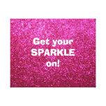 Faux Hot Pink Glitter Gallery Wrap Canvas