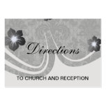 faux lace black grey damask pattern business card