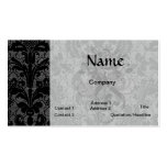 faux lace black grey damask pattern business card template