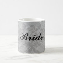 faux lace black grey damask pattern coffee mugs