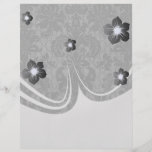 faux lace black grey damask pattern custom flyer
