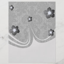 faux lace black grey damask pattern custom flyer