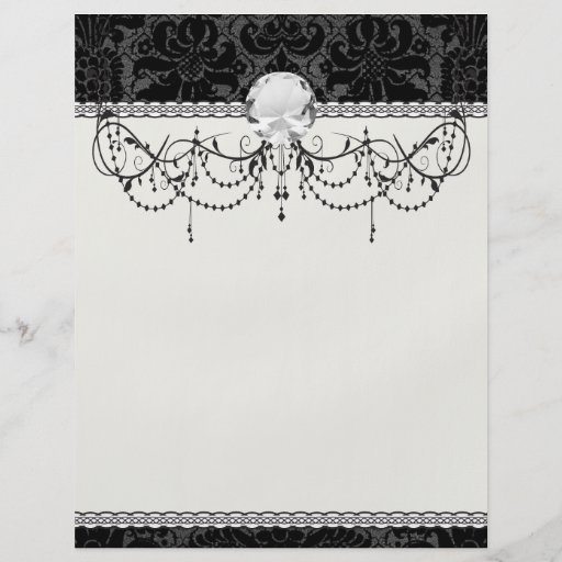 faux lace black grey damask pattern custom flyer