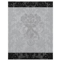 faux lace black grey damask pattern flyer design