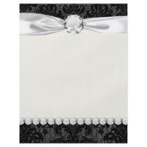faux lace black grey damask pattern full colour flyer