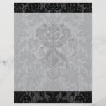 faux lace black grey damask pattern flyer design