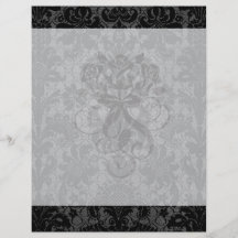 faux lace black grey damask pattern flyer design