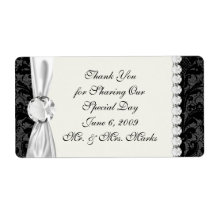 faux lace black grey damask pattern personalized shipping label