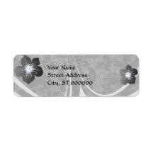 faux lace black grey damask pattern labels