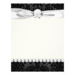 faux lace black grey damask pattern letterhead template