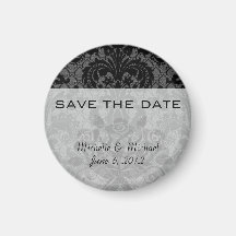 faux lace black grey damask pattern magnet