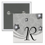 faux lace black grey damask pattern pins