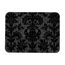 faux lace black grey damask pattern flexible magnet