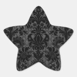 faux lace black grey damask pattern sticker