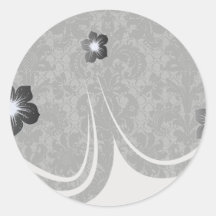 faux lace black grey damask pattern stickers