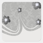 faux lace black grey damask pattern stickers