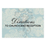 faux lace teal and cream floral damask pattern business card template